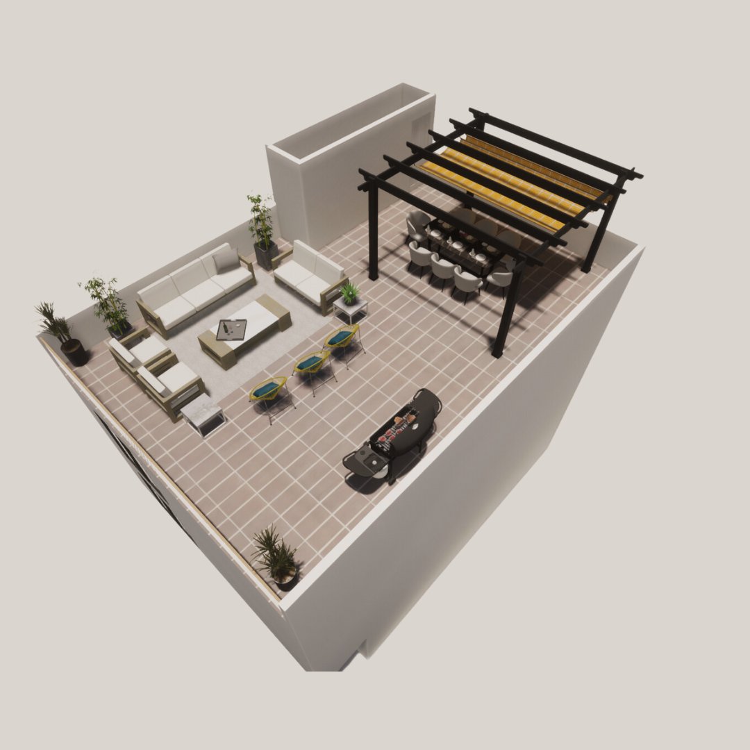 Contour at NoHo — private rooftop deck rendering
